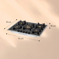 Goldflame 5 Prime Gaskochfeld 5-flammig Messing-Brenner Glaskeramik -kitchentools Verkäufe 10037808 yy 0007 logo