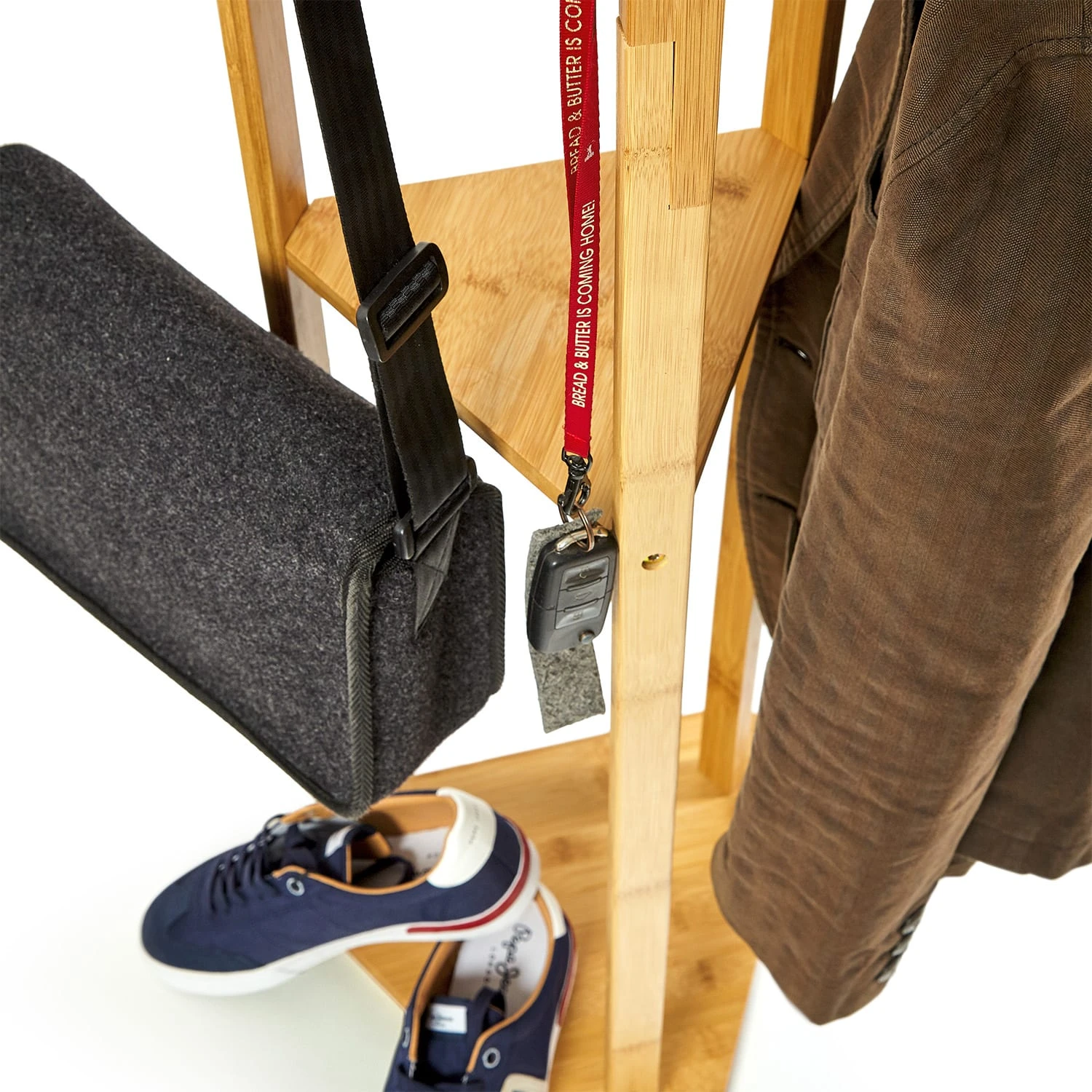 Garderobe Dreieckig 3 Ablagen 32,5x166cm (ØxH) 100% Bambus 8 Garderobe Dreieckig 3 Ablagen 32,5x166cm (ØxH) 100% Bambus - Image 6