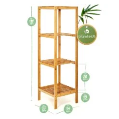 Regal Mehrzweckregal 4 Etagen 34x110x33cm (BxHxT) Kombinierbar Bambus -kitchentools Verkäufe 10038049 yy 0007 logo