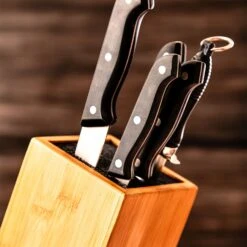 Messerblock, Schief PET-Borsteneinsatz Für 5-10 Messer, Bambus -kitchentools Verkäufe 10038080 yy 0006 logo