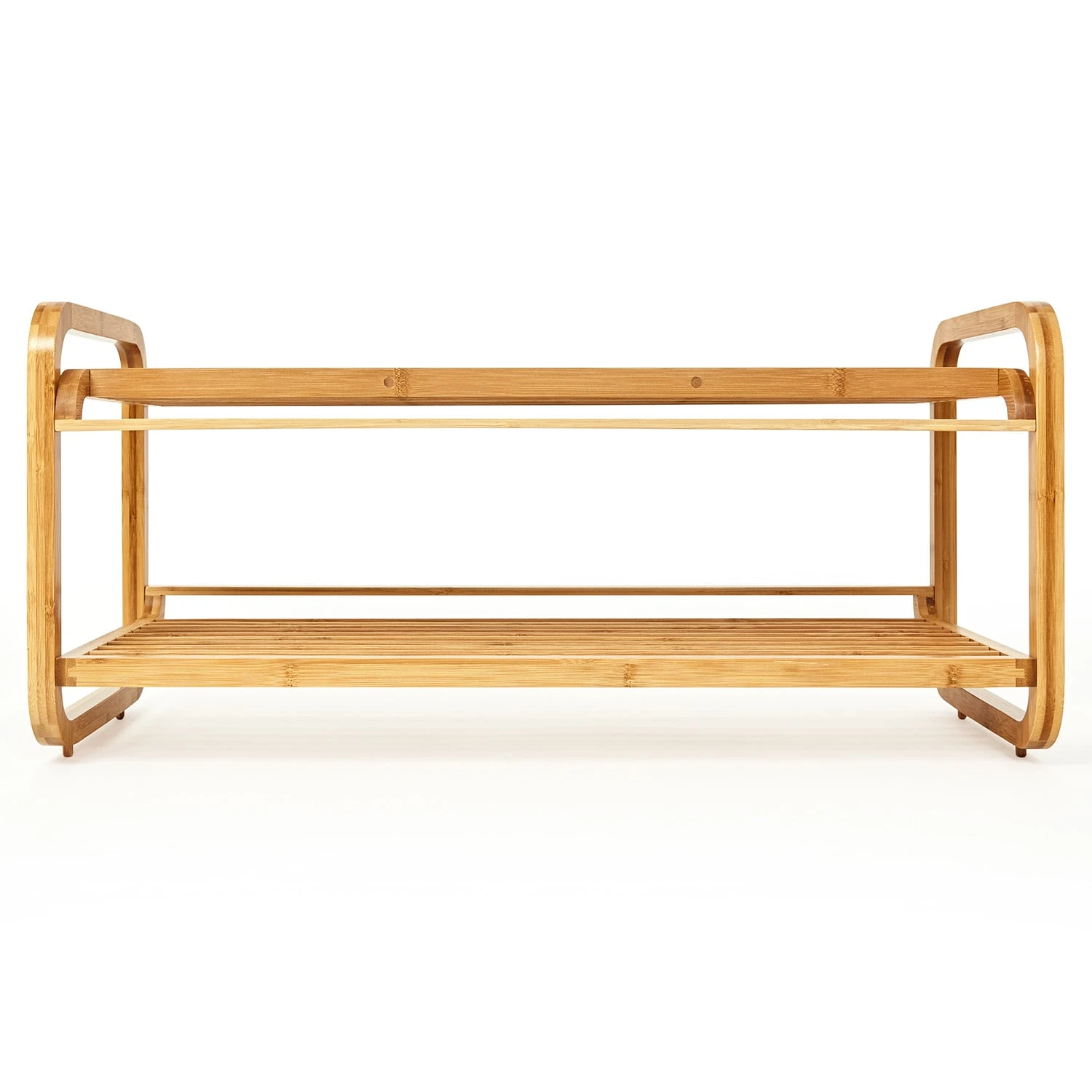 Schuhregal Mehrzweckregal 2 Etagen 6 Paar Schuhe Erweiterbar Bambus 4 Schuhregal Mehrzweckregal 2 Etagen 6 Paar Schuhe Erweiterbar Bambus - Image 2