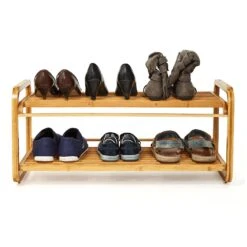 Schuhregal Mehrzweckregal 2 Etagen 6 Paar Schuhe Erweiterbar Bambus 11 Schuhregal Mehrzweckregal 2 Etagen 6 Paar Schuhe Erweiterbar Bambus -kitchentools Verkäufe 10038087 yy 0005 logo