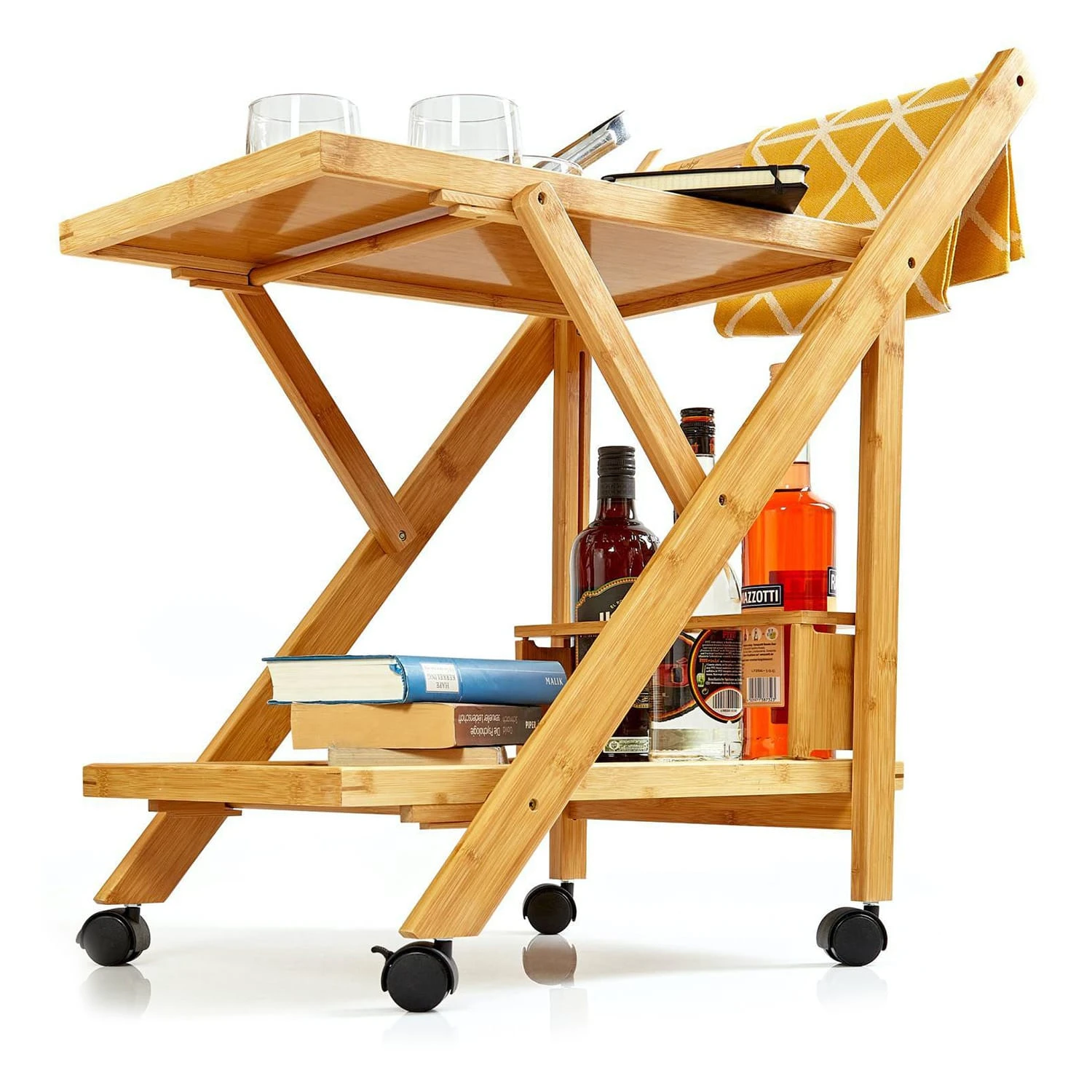 Servierwagen 2 Etagen 4 Rollen 66x70x40,5cm (BxHxT) Bambus 7 Servierwagen 2 Etagen 4 Rollen 66x70x40,5cm (BxHxT) Bambus - Image 5
