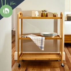 Servierwagen 3 Etagen 4 Rollen 60x74,5x33,5 Cm (BxHxT) Bambus 10 Servierwagen 3 Etagen 4 Rollen 60x74,5x33,5 Cm (BxHxT) Bambus -kitchentools Verkäufe 10038127 yy 0003 logo