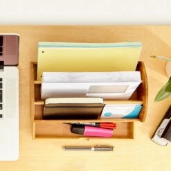Schreibtischorganizer Mit Schublade 3 Fächer 27,5x11x15 Cm 100% Bambus -kitchentools Verkäufe 10038131 yy 0005 logo