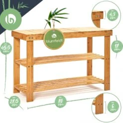 Schuhregal Mehrzweckregal Sitzbank 2 Etagen Für 8 Paar Schuhe Bambus -kitchentools Verkäufe 10038141 yy 0007 logo
