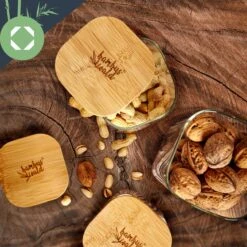 Eckiges Glas Mit Bambusdeckel Luftdicht Mit Silikonring 10x10x10 Cm 3x 700 Ml -kitchentools Verkäufe 10038258 yy 0005 logo