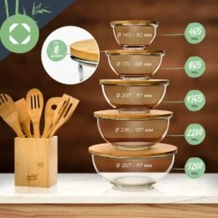 Glasschüssel 3200 Ml Bambusdeckel Verschließbar BPA-frei Größe XL -kitchentools Verkäufe 10038269 yy 0008 logo