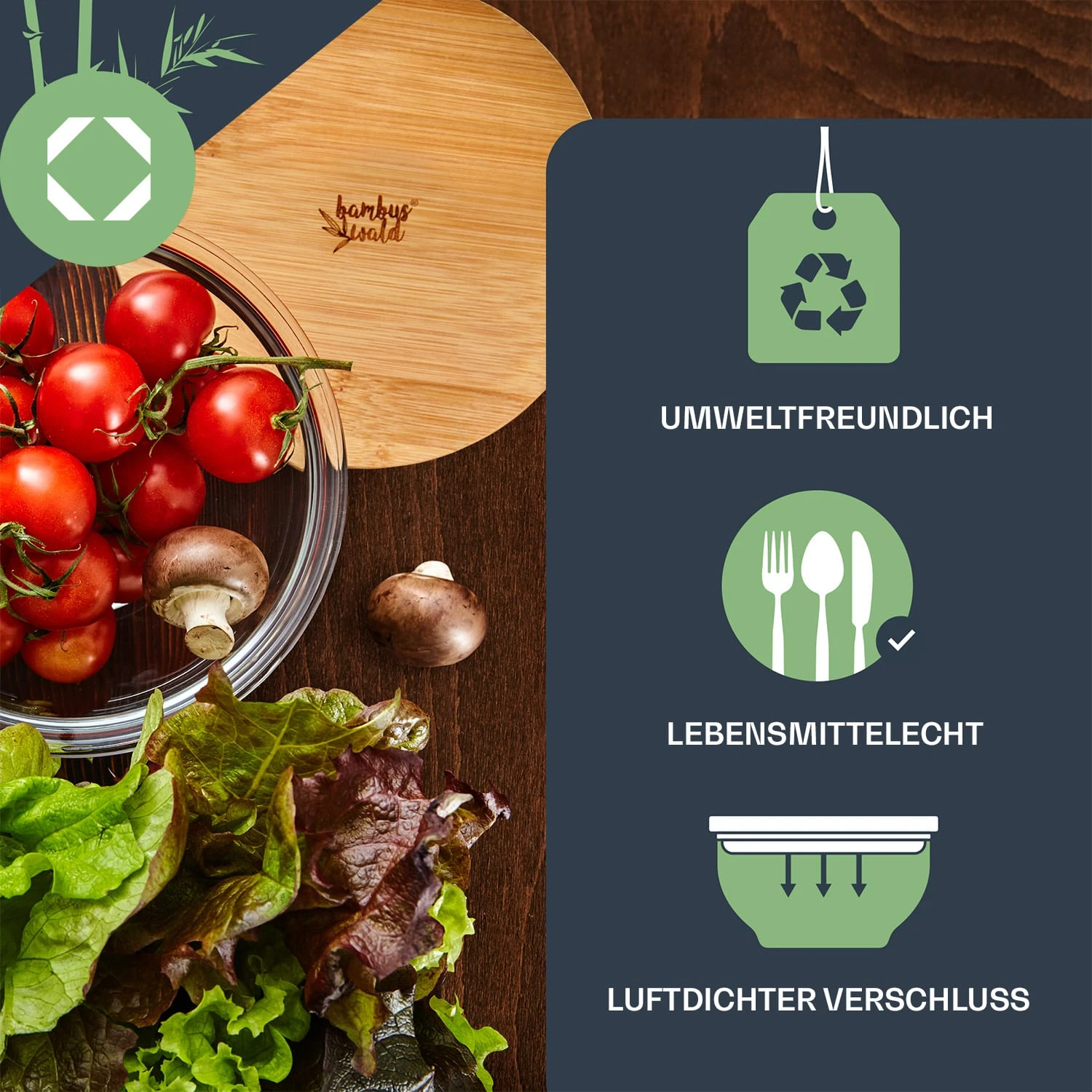 Salatschüssel 465 Ml Bambusdeckel Verschließbar BPA-frei Größe XS 5 Salatschüssel 465 Ml Bambusdeckel Verschließbar BPA-frei Größe XS - Image 3