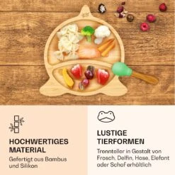 Kindergeschirr Bambusteller & Löffel 250 Ml Inkl. Saugnapf 18 X 18 Cm -kitchentools Verkäufe 10038285 de 0004 logo