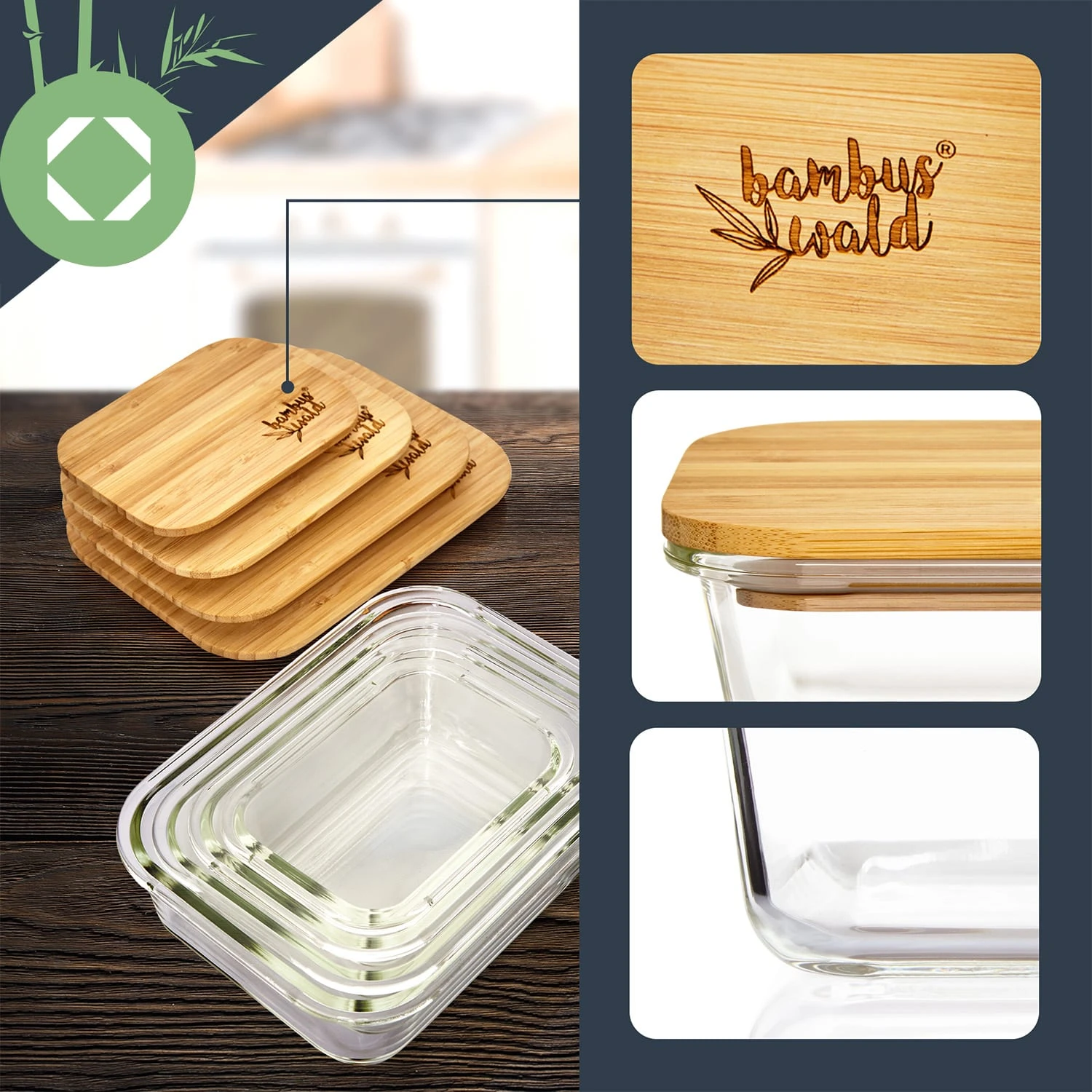 Glasbox Mit Bambusdeckel 2800 Ml Luftdicht Plastikfreie Aufbewahrung 5 Glasbox Mit Bambusdeckel 2800 Ml Luftdicht Plastikfreie Aufbewahrung – Bild 3