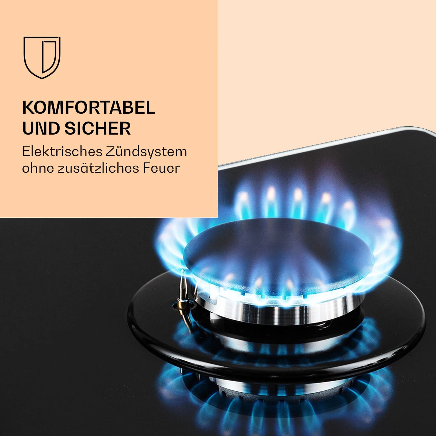 Victoria 5 Gaskochfeld 5-flammig Sabaf-Brenner Glaskeramik Retro-Look 6 Victoria 5 Gaskochfeld 5-flammig Sabaf-Brenner Glaskeramik Retro-Look - Image 4