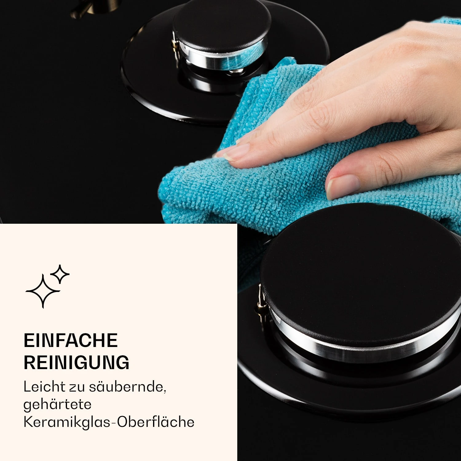 Victoria 5 Gaskochfeld 5-flammig Sabaf-Brenner Glaskeramik Retro-Look 9 Victoria 5 Gaskochfeld 5-flammig Sabaf-Brenner Glaskeramik Retro-Look - Image 7