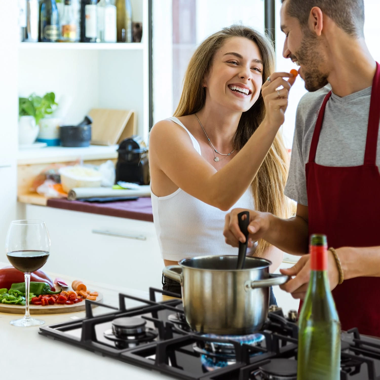 Victoria 5 Gaskochfeld 5-flammig Sabaf-Brenner Glaskeramik Retro-Look 4 Victoria 5 Gaskochfeld 5-flammig Sabaf-Brenner Glaskeramik Retro-Look - Image 2