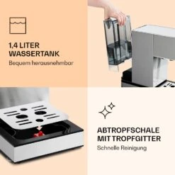Pausa Espressomaker 1350 Watt 20 Bar Druck Wassertank: 1,4 Liter Edelstahl -kitchentools Verkäufe 10038393 de 0007 logo
