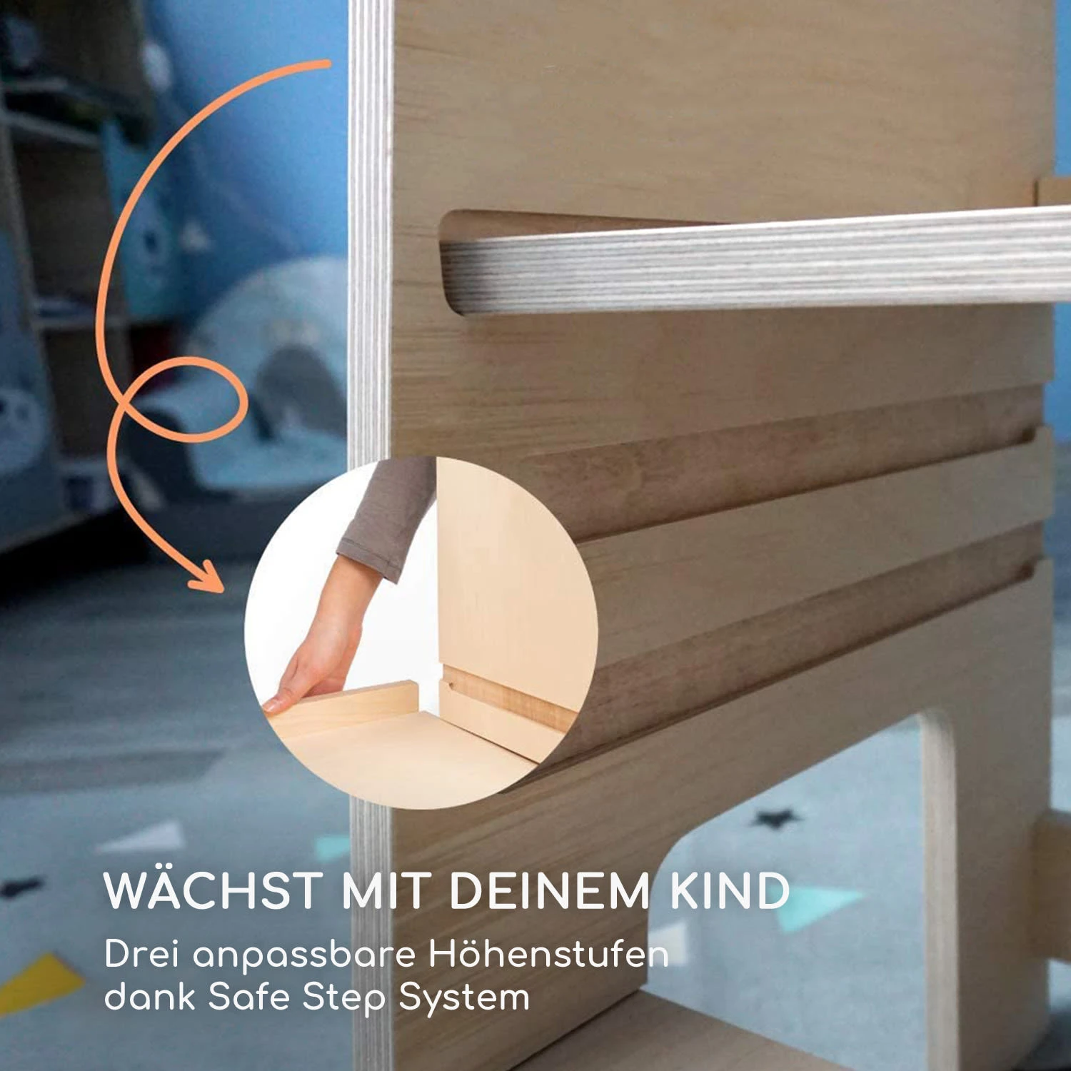 Ully Lernturm Kletterhilfe Montessori Multiplex 40,5x86x38cm 5 Ully Lernturm Kletterhilfe Montessori Multiplex 40,5x86x38cm - Image 3