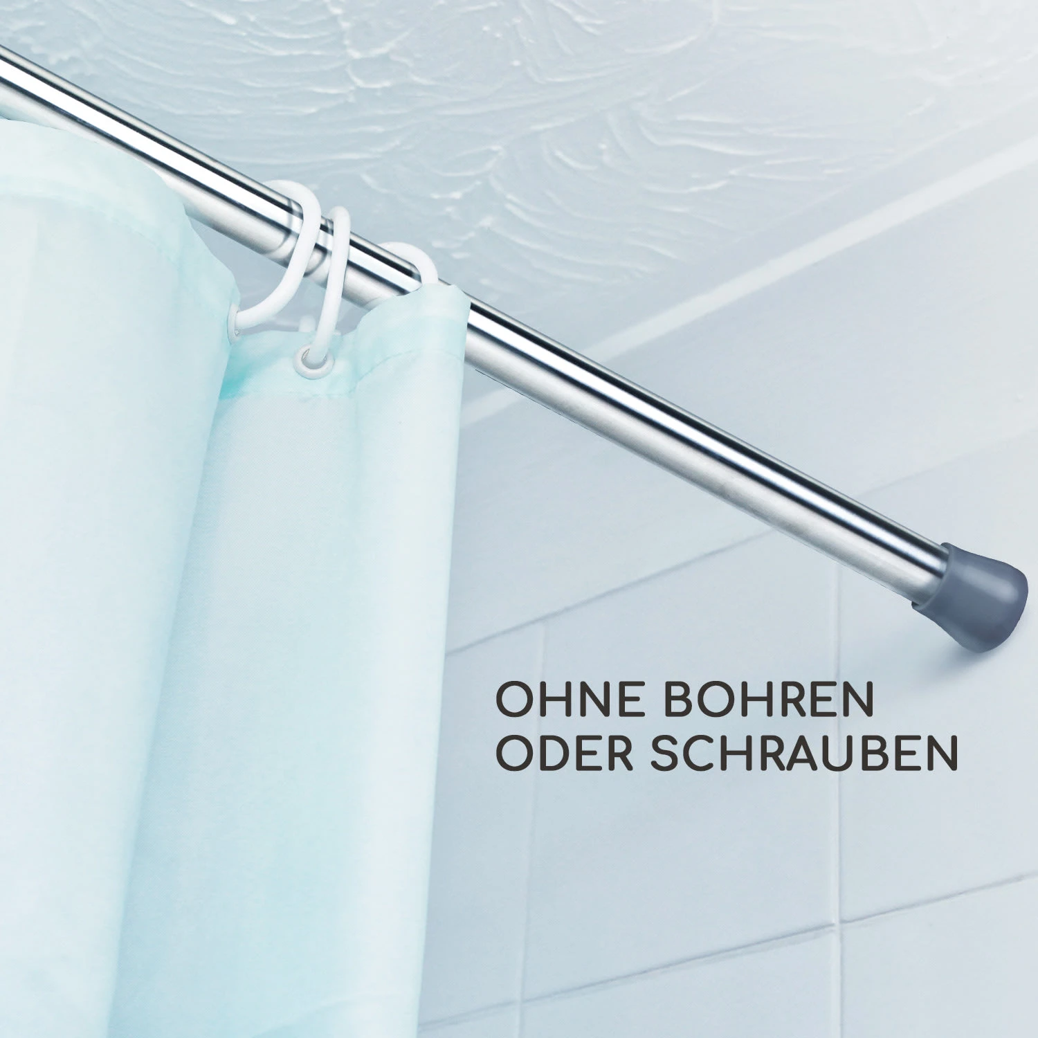 Stamina L Teleskopstange Duschvorhang 110-200cm Rutschfest 6 Stamina L Teleskopstange Duschvorhang 110-200cm Rutschfest - Image 4