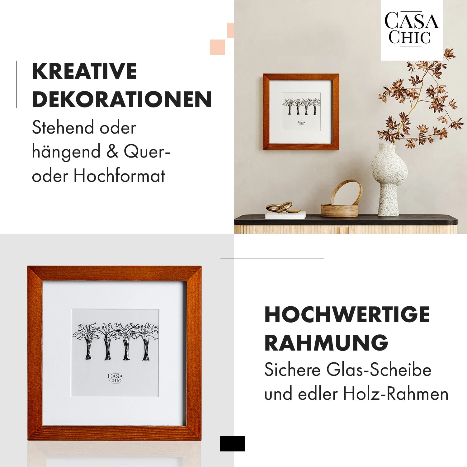 Bristol Bilderrahmen Glasscheibe 20 X 20 Cm Mit Passepartout Echtholz 5 Bristol Bilderrahmen Glasscheibe 20 X 20 Cm Mit Passepartout Echtholz - Image 3