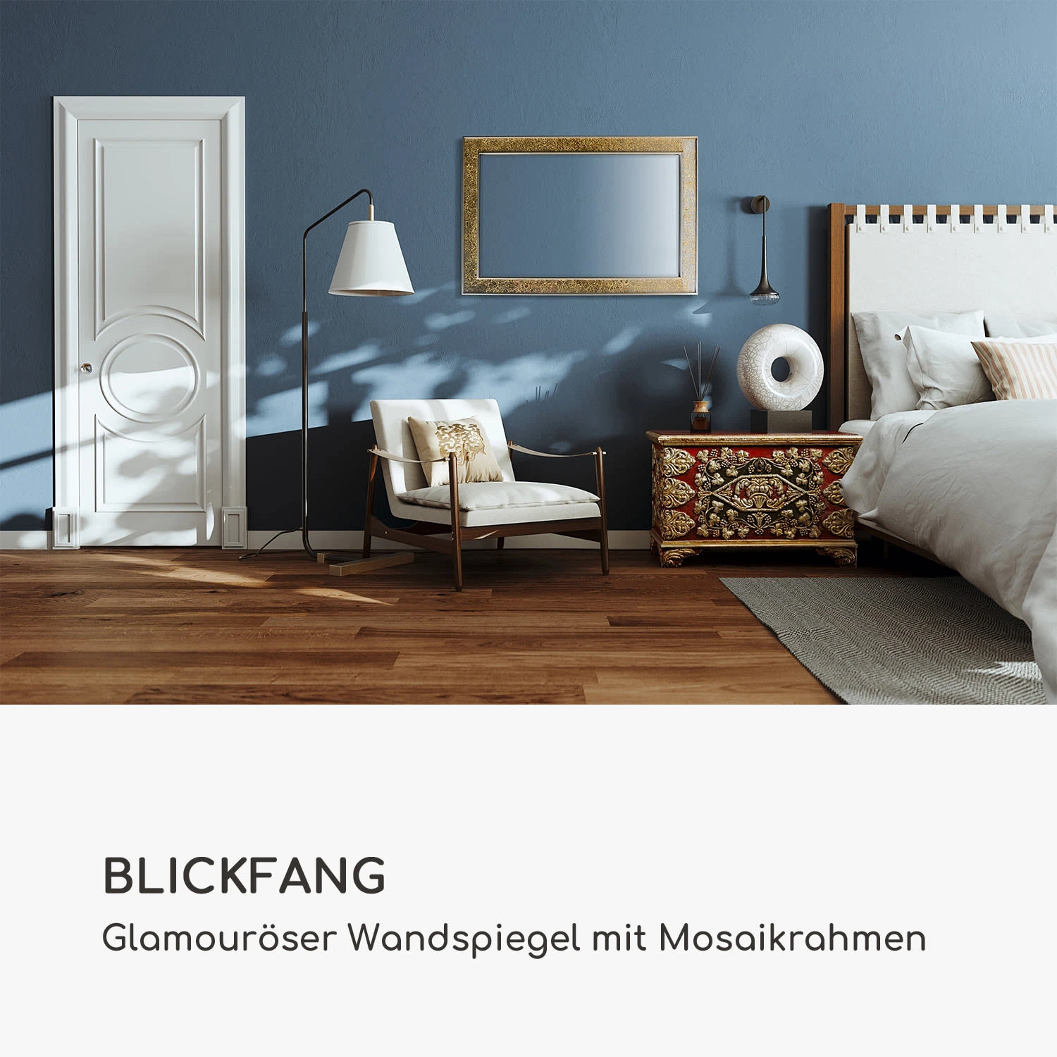 Watford Wandspiegel 90 X 60 Cm Echtholz Glasfliesen Mit Mosaikeffekt 4 Watford Wandspiegel 90 X 60 Cm Echtholz Glasfliesen Mit Mosaikeffekt - Image 2