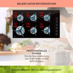 Trifecta 6 Gaskochfeld 6-flammig Gusseisen Glaskeramik -kitchentools Verkäufe 10039422 de 0003 usp