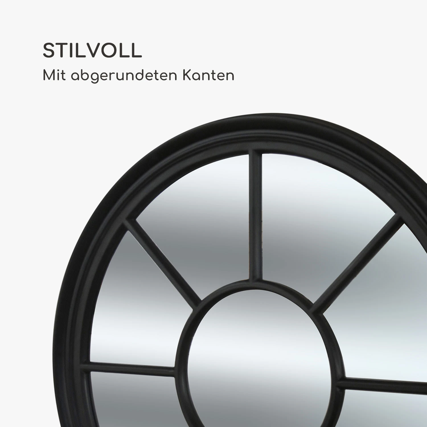 Leeds Wandspiegel Echtholzrahmen Rund Ø 90 Cm 6 Leeds Wandspiegel Echtholzrahmen Rund Ø 90 Cm - Image 4