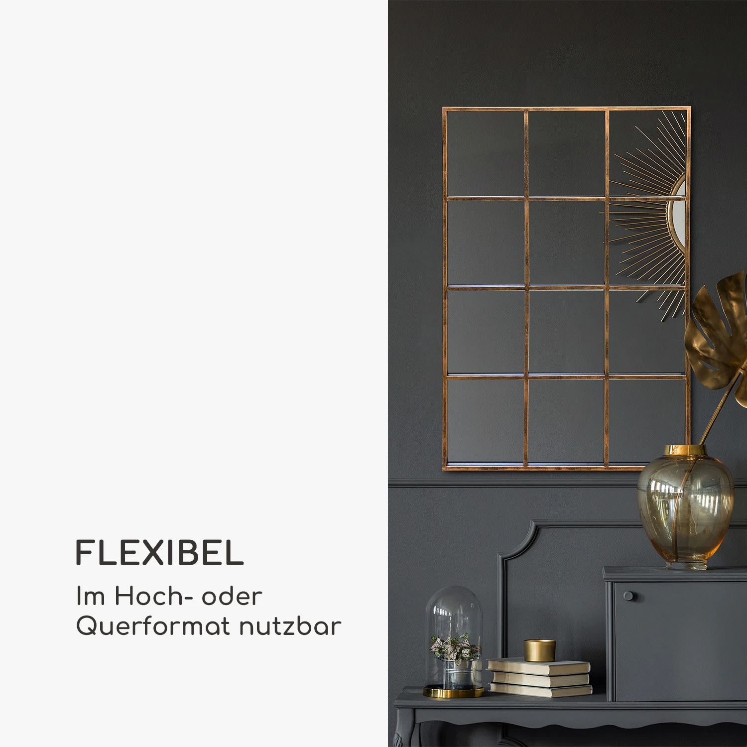 Soho Fensterspiegel Metallrahmen Rechteckig 90 X 60 Cm Vintage 5 Soho Fensterspiegel Metallrahmen Rechteckig 90 X 60 Cm Vintage - Image 3