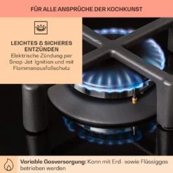 Illuminosa Domino Gaskochfeld 2-flammig Sabaf-Brenner Glaskeramik -kitchentools Verkäufe 10039896 de 0005 usp