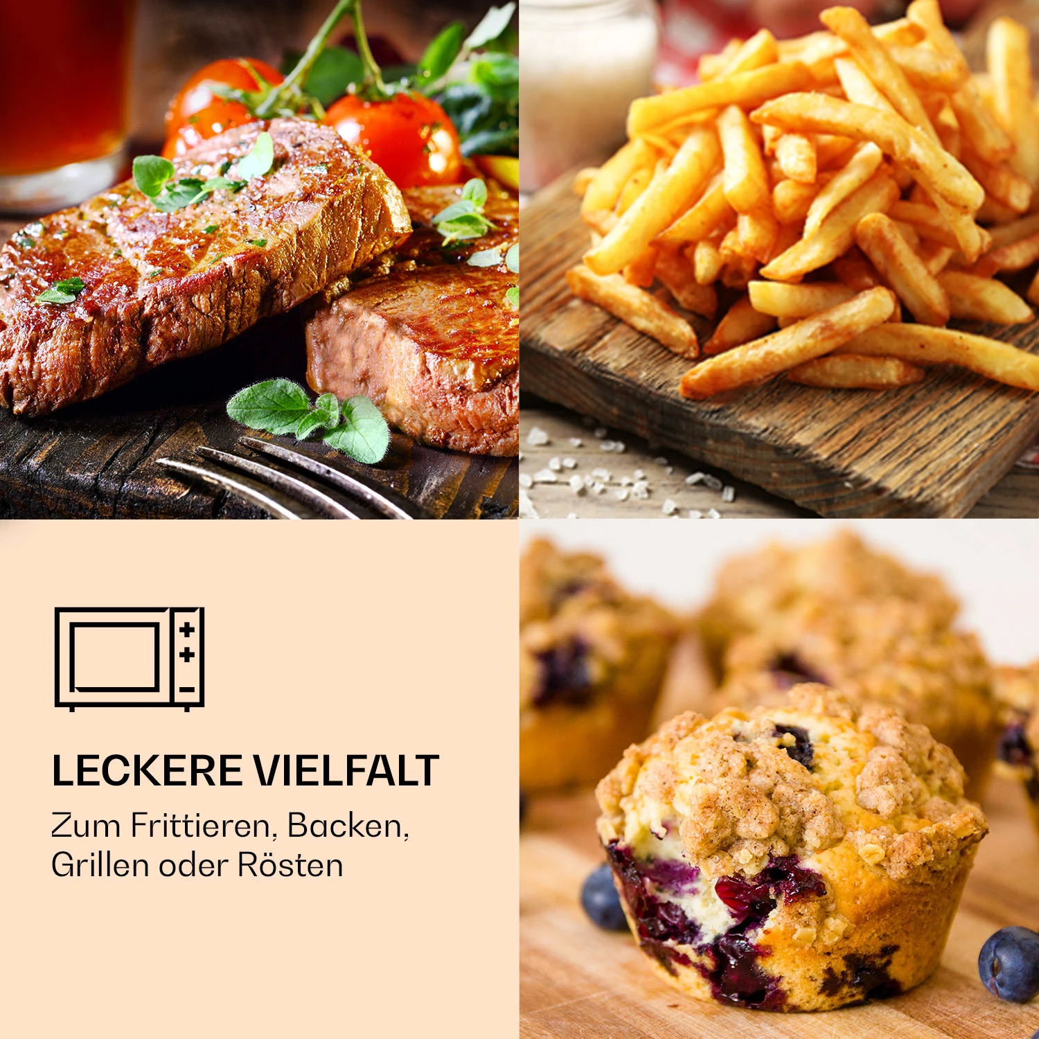 Prime Air Heißluftfritteuse 1500W 23l Timer 8 Programme 3 Prime Air Heißluftfritteuse 1500W 23l Timer 8 Programme - Image 2