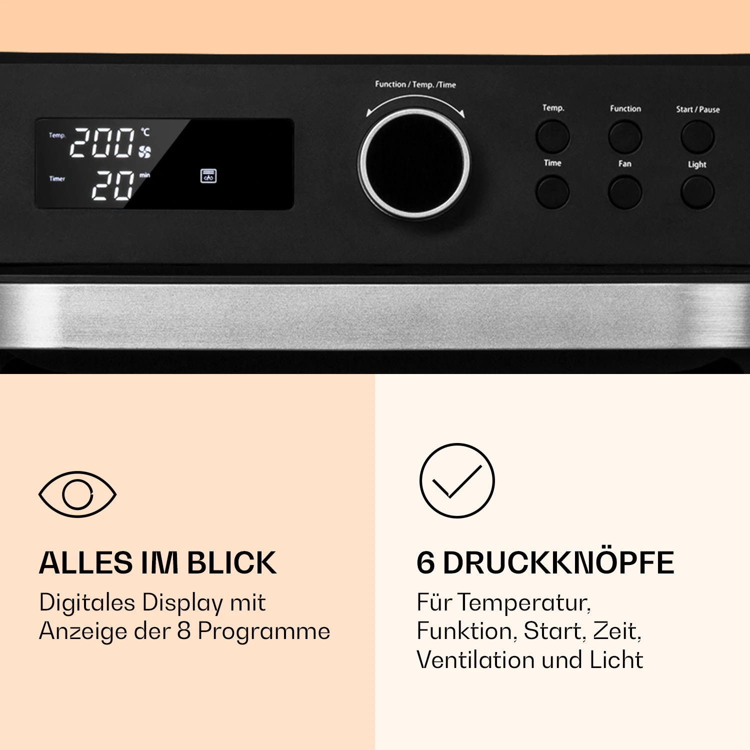 Prime Air Heißluftfritteuse 1500W 23l Timer 8 Programme 5 Prime Air Heißluftfritteuse 1500W 23l Timer 8 Programme - Image 4