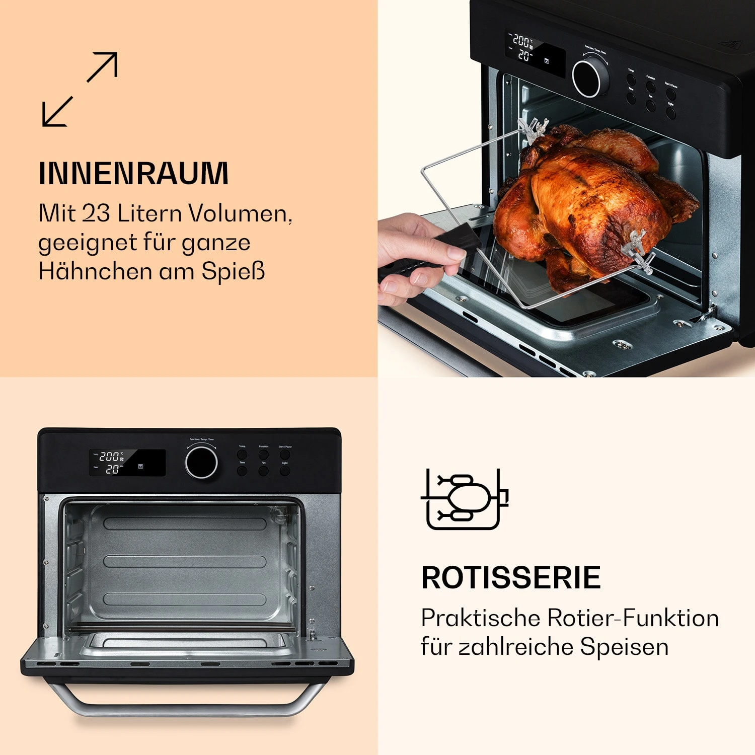 Prime Air Heißluftfritteuse 1500W 23l Timer 8 Programme 6 Prime Air Heißluftfritteuse 1500W 23l Timer 8 Programme - Image 5