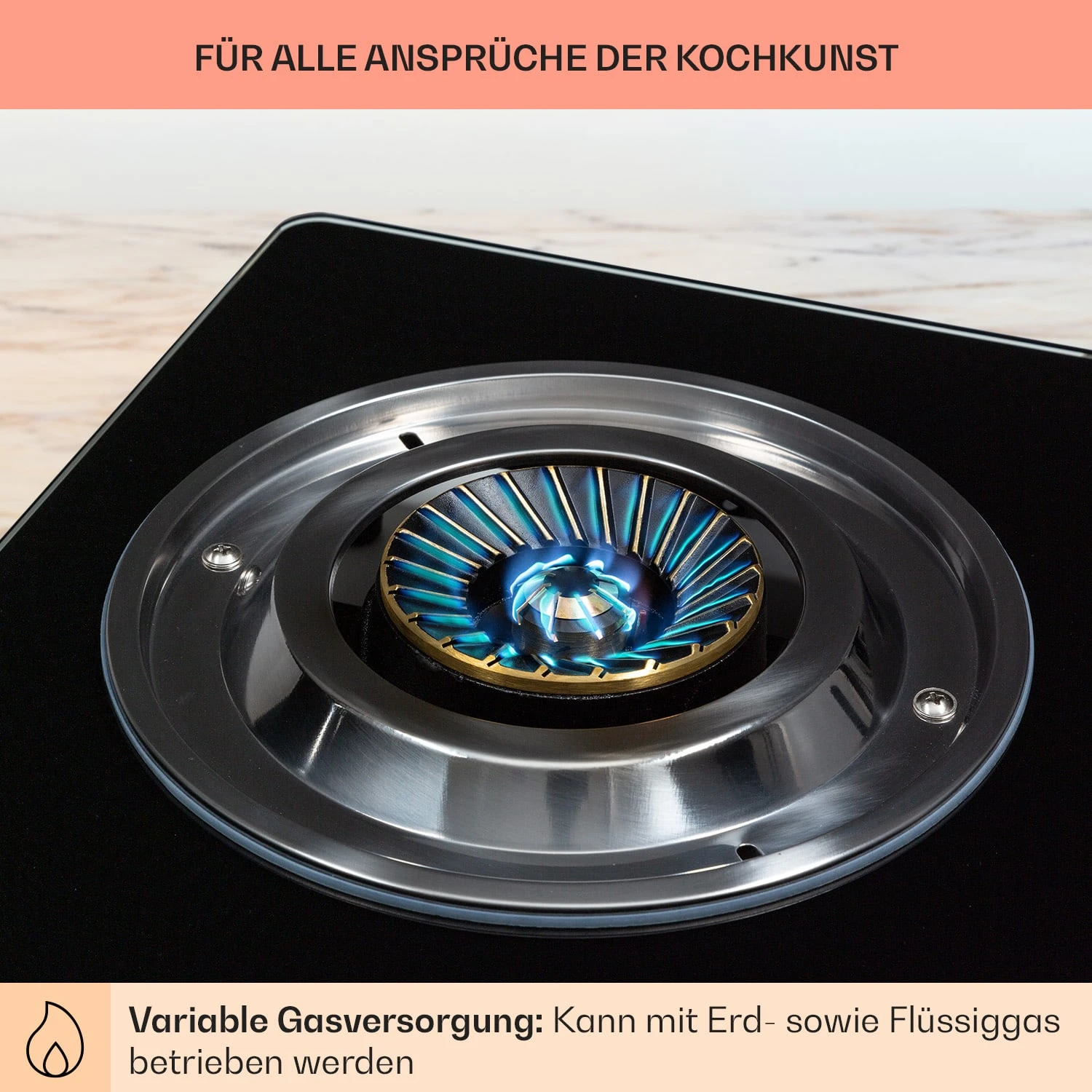 Barzona 3 Campingkocher 3 Brenner 3,4 KW & 0,75 KW & 4,3 KW Glasplatte & Edelstahlgehäuse 7 Barzona 3 Campingkocher 3 Brenner 3,4 KW & 0,75 KW & 4,3 KW Glasplatte & Edelstahlgehäuse – Bild 5