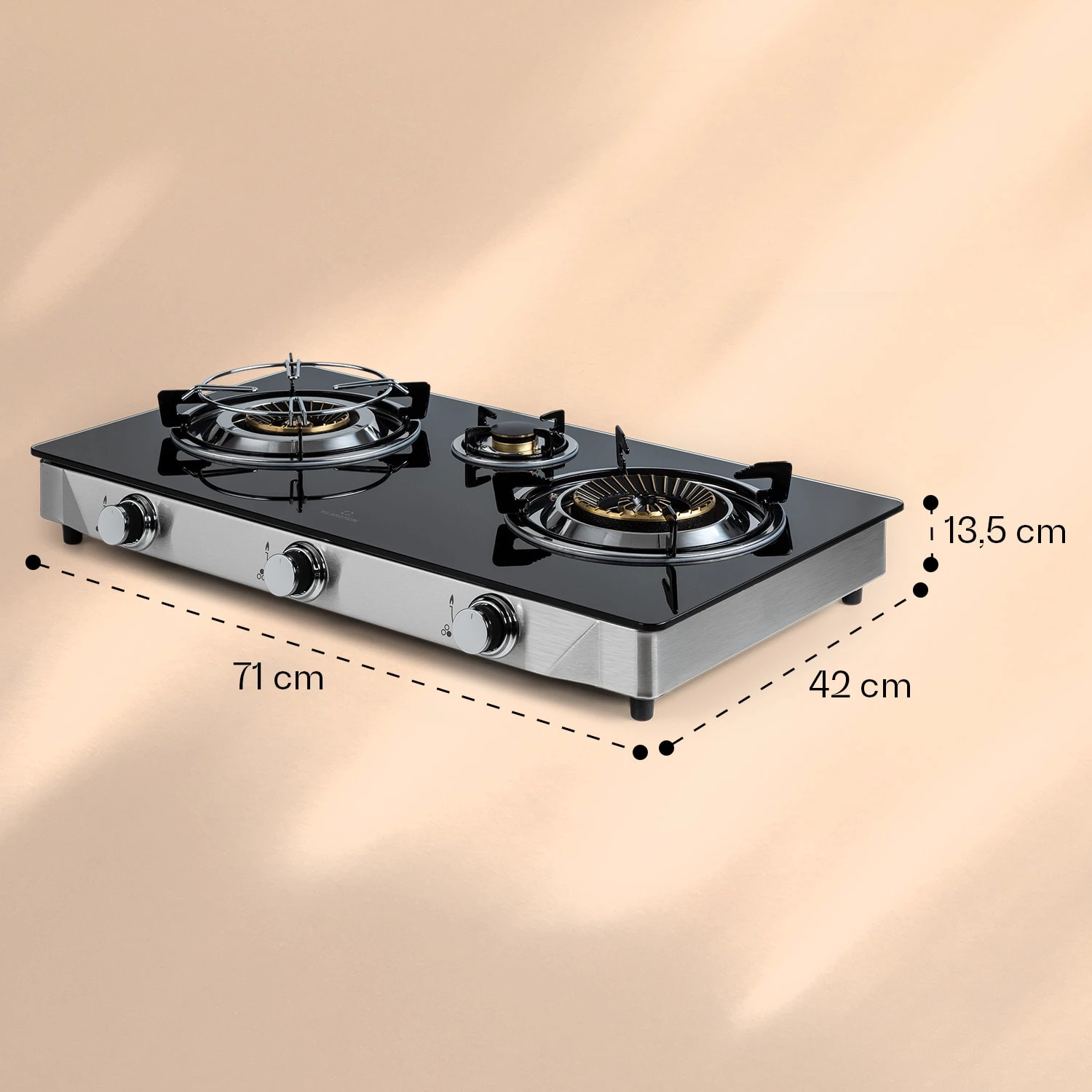 Barzona 3 Campingkocher 3 Brenner 3,4 KW & 0,75 KW & 4,3 KW Glasplatte & Edelstahlgehäuse 11 Barzona 3 Campingkocher 3 Brenner 3,4 KW & 0,75 KW & 4,3 KW Glasplatte & Edelstahlgehäuse – Bild 9