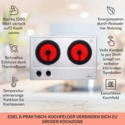 Ramsey Doppel-Kochfeld 2400W 11 Leistungsstufen Glaskeramik 12 Ramsey Doppel-Kochfeld 2400W 11 Leistungsstufen Glaskeramik -kitchentools Verkäufe 10040070 de 0002 usp