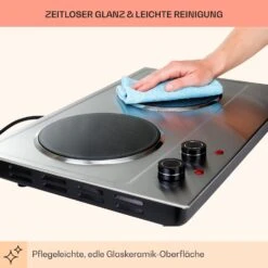 Ramsey Doppel-Kochfeld 2400W 11 Leistungsstufen Glaskeramik 18 Ramsey Doppel-Kochfeld 2400W 11 Leistungsstufen Glaskeramik -kitchentools Verkäufe 10040070 de 0008 usp