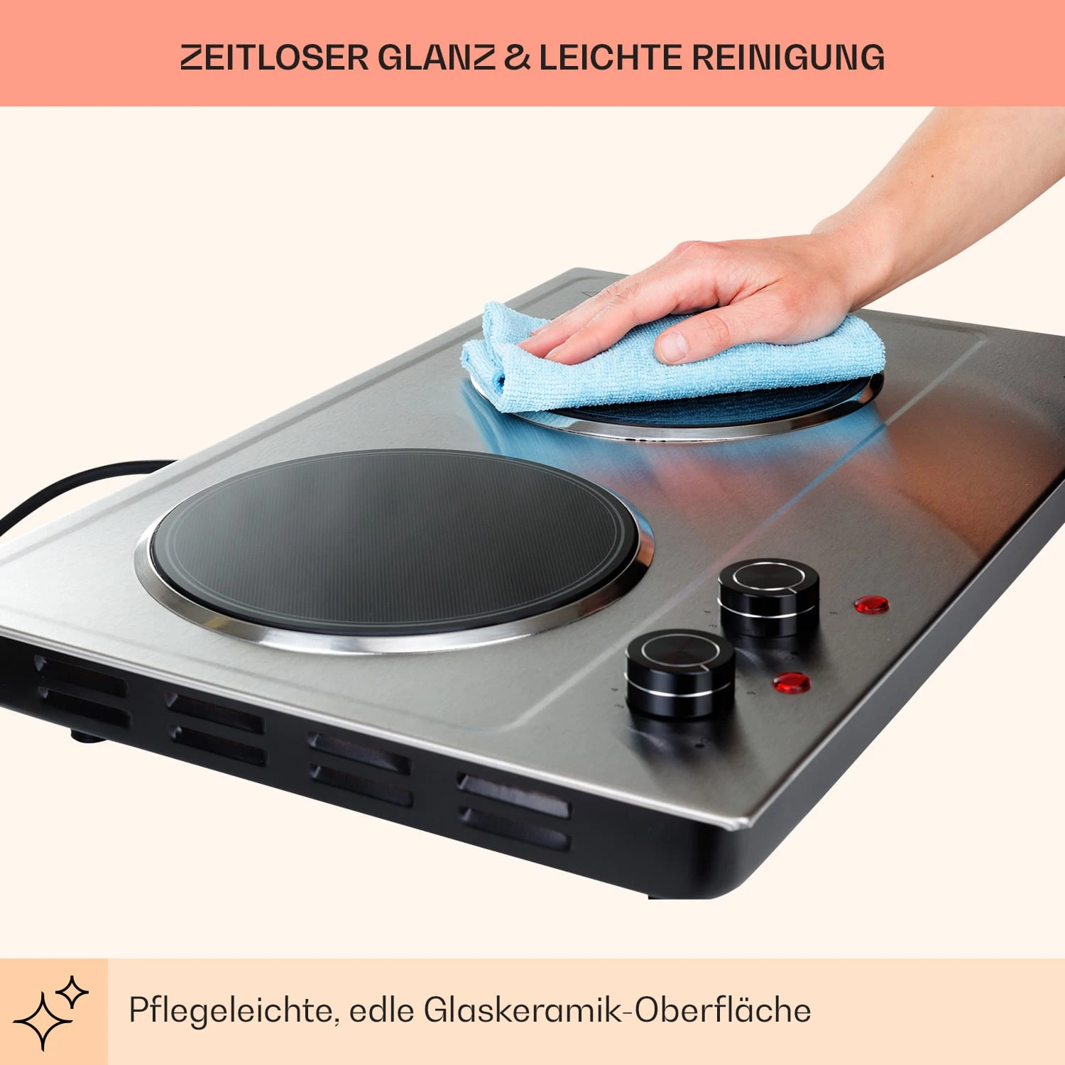 Ramsey Doppel-Kochfeld 2400W 11 Leistungsstufen Glaskeramik 10 Ramsey Doppel-Kochfeld 2400W 11 Leistungsstufen Glaskeramik - Image 8