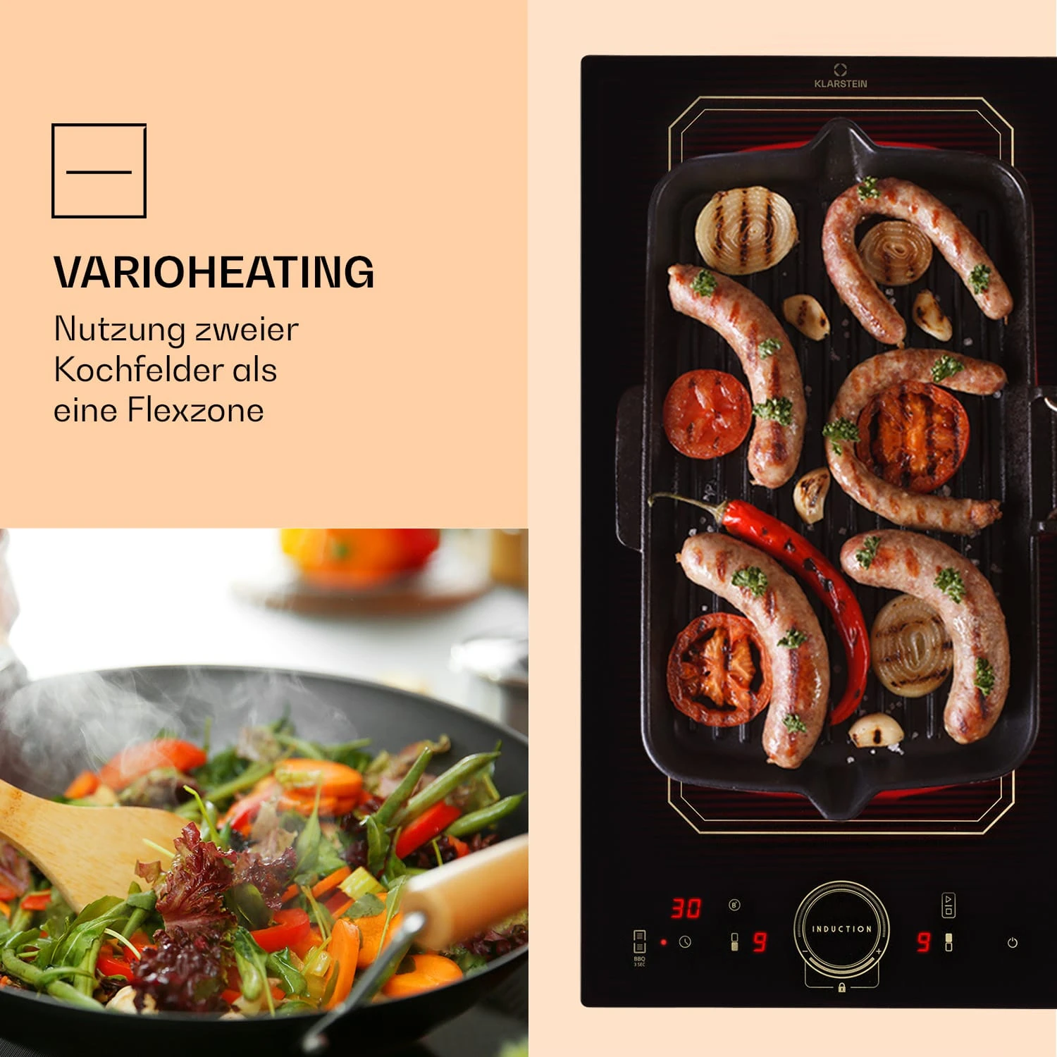 Victoria Domino Induktionskochfeld Einbau 3500W Flexzone Timer 5 Victoria Domino Induktionskochfeld Einbau 3500W Flexzone Timer - Image 3