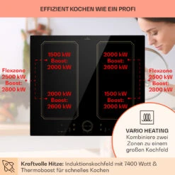 Victoria 4 Flex Induktionskochfeld Einbau 7000W 2 Flexzonen Timer -kitchentools Verkäufe 10040201 de 0003 usp