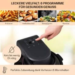 Vendure Heißluftfritteuse Mit Dampffunktion 1250W 5 Liter 6 Programme -kitchentools Verkäufe 10040278 de 0004 usp
