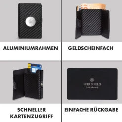 ZNAP Airtag Wallet 8 Karten Münzfach 9x1,5x6 Cm (BxHxT) RFID-Schutz -kitchentools Verkäufe 10040308 de 0003 logo