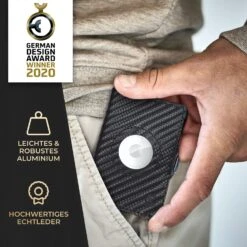 ZNAP Airtag Wallet 8 Karten Münzfach 9x1,5x6 Cm (BxHxT) RFID-Schutz -kitchentools Verkäufe 10040308 de 0007 usp
