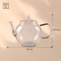 Bedida Teekanne 800ml + 6xTeeblume Grün -kitchentools Verkäufe 10040412 yy 0007 dimensions