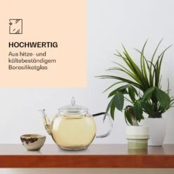 Glaskanne 800 Ml Borosilikatglas Mit Deckel, Teesieb Und Teeblumen -kitchentools Verkäufe 10040415 de 0003 logo