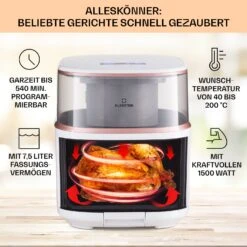 Air Bloom Heißluftfritteuse Dampffunktion 1500W 7,5 Liter 16 Programme -kitchentools Verkäufe 10040496 de 0003 usp
