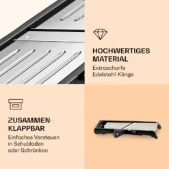 Mandoline Küchenhobel Inkl. Wellenschnitt Edelstahl 1 Bis 9 Mm Julienne-Schneider -kitchentools Verkäufe 10040836 de 0005 logo