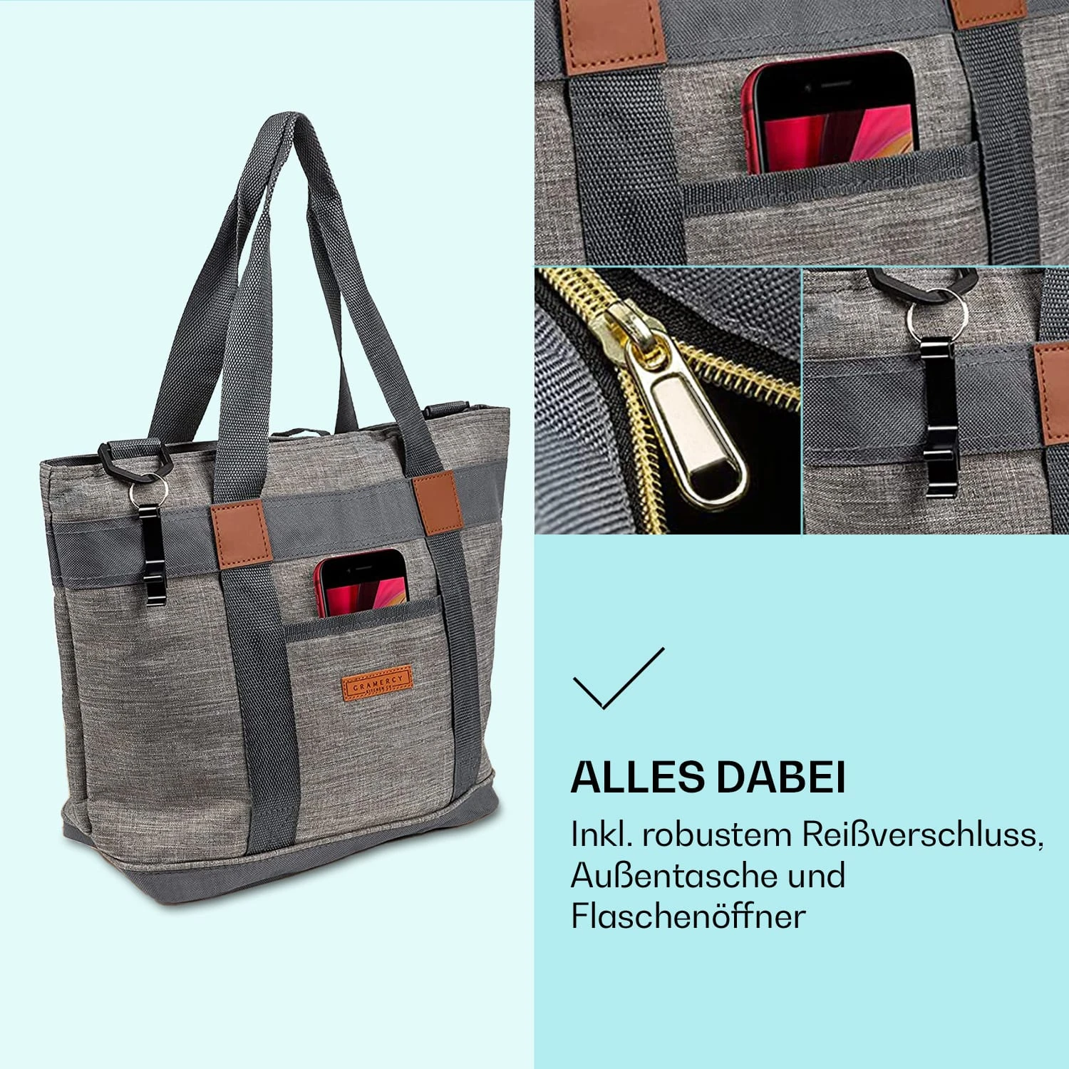 Kühltasche 19 Liter Isoliert Auslaufsicher 3 Tragemöglichkeiten 7 Kühltasche 19 Liter Isoliert Auslaufsicher 3 Tragemöglichkeiten - Image 5