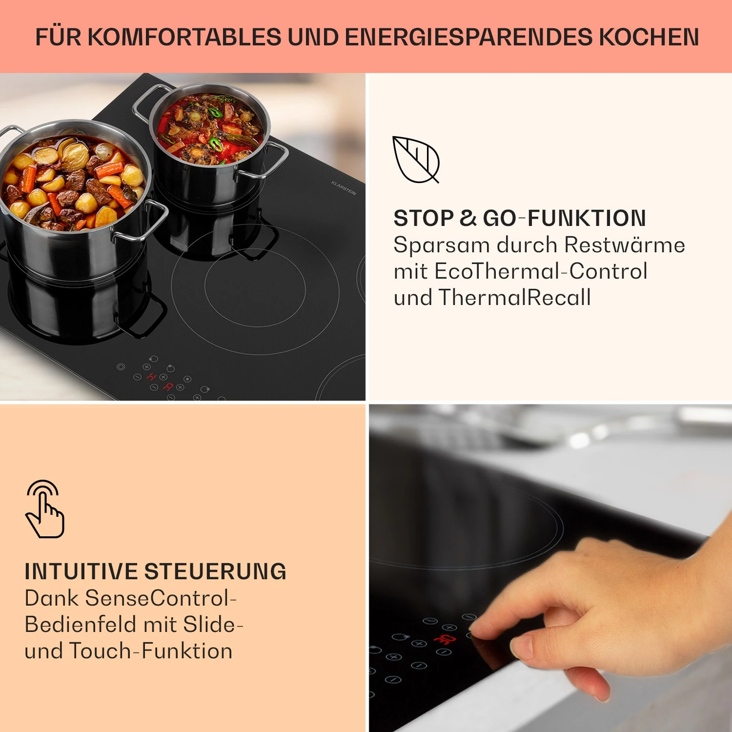 Virtuosa 5 Einbaukochfeld 5 Zonen 8200W Glaskeramik 6 Virtuosa 5 Einbaukochfeld 5 Zonen 8200W Glaskeramik - Image 4