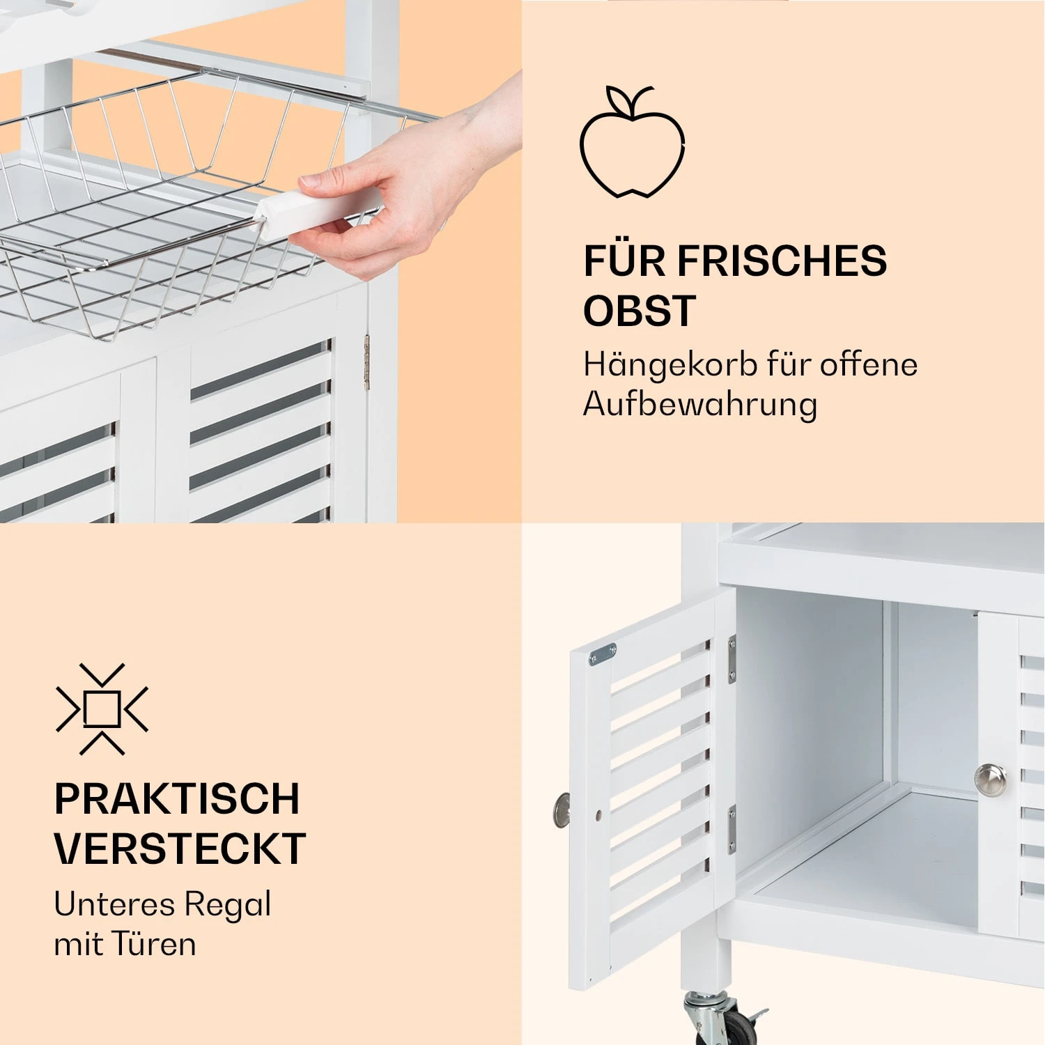 Louisiana Servierwagen Küchenwagen 5 Etagen Holz Handtuchhalter Mobil 8 Louisiana Servierwagen Küchenwagen 5 Etagen Holz Handtuchhalter Mobil - Image 6