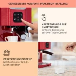 BellaVita Kaffeemaschine 3-in-1 1450 W 20 Bar Milchschäumer -kitchentools Verkäufe 10041240 de 0003 usp