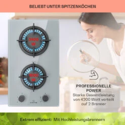 Firetale Gaskochfeld 2-flammig Aluminium-Brenner Erdgas/Propangas Inkl. Schlauch Und Druckminderer -kitchentools Verkäufe 10041301 de 0003 usp