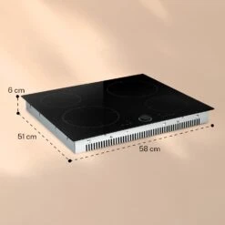 Magnichef 4 Einbaukochfeld Induktion 4 Zonen 7000W Glaskeramik -kitchentools Verkäufe 10041380 yy 0009 dimensions